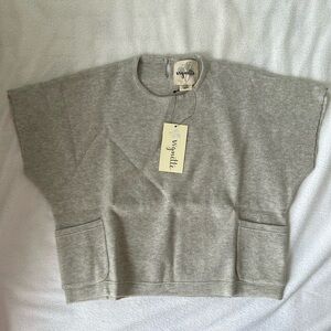 Little Girls Vignette short sleeve Fiona sweater- grey size 5 NWT